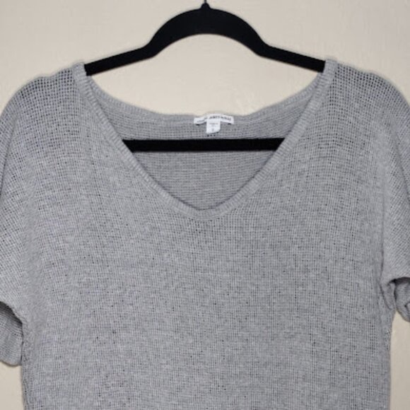 Standard James Perse | Grey Open Slub Waffle Knit Cotton Short Sleeve T-Shirt 0 - Picture 6 of 9